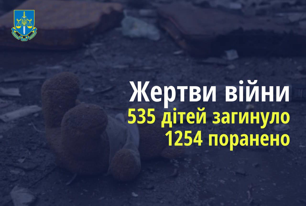 Ювенальні прокурори: 535 дітей загинули в Україні внаслідок збройної агресії рф